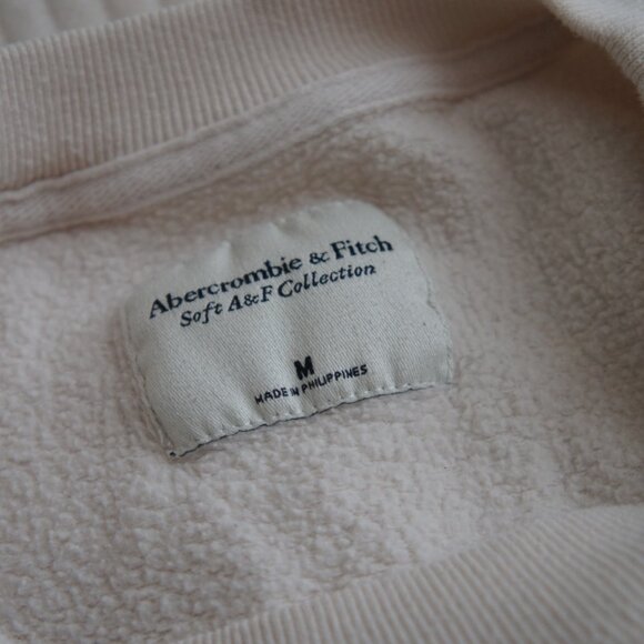 Abercrombie & Fitch Soft AF Embroidered Cream White New York Sweatshirt Size M - Picture 3 of 11